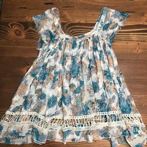 Free People Babydoll Floral Tunic - Size Sm